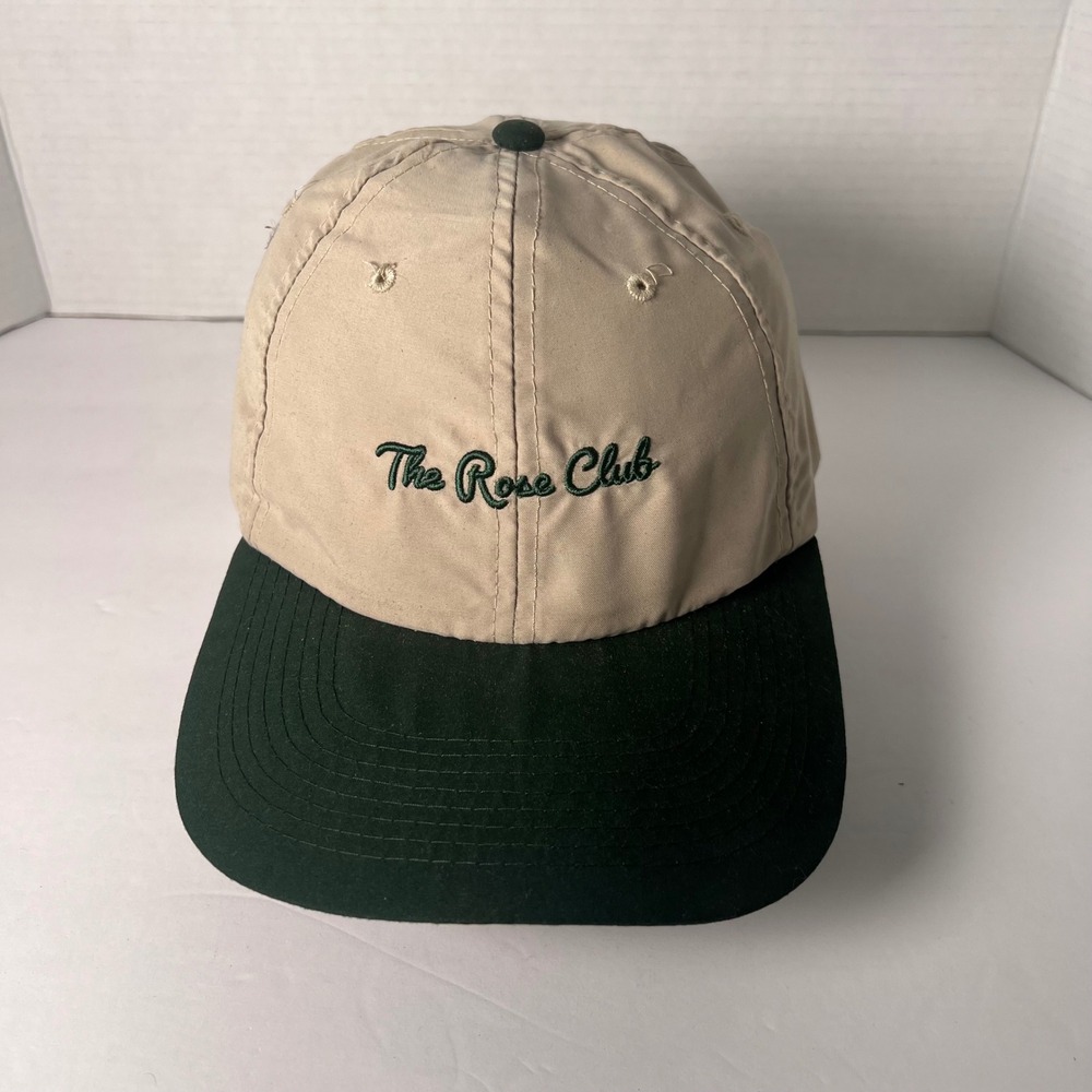 Vintage Otto Cap The Rose Club Embroidered Tan‎ Green Baseball Cap 90's